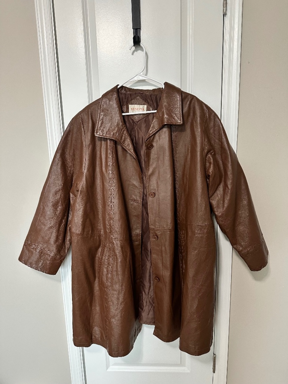 Venezia Vintage Leather Trench Coat